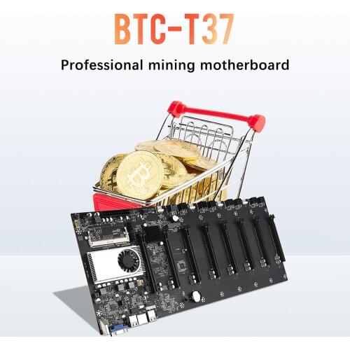BTC-37 Mining Machine Motherboards CPU Set 8 Graphic Card Plug DDR 3 Memory SATA3.0 Support VGA + HDMI-Compatible VS BTC-37#g3