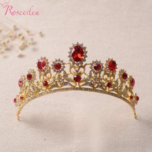 Red rhinestone bridal wediing tiaras crowns high quality tiaras wedding hair accessories tiara de noiva RE493