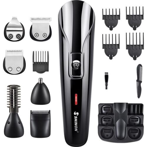 Electric Hair Trimmer Adult Child Haircut 6in1 Mens Cordless Haircut Adjustable Ceramic Blade Hair Cutting Machine Pet Shaving