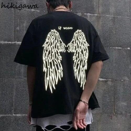 Hikigawa Womens Clothing Graphic T Shirts Short Sleeve Women T-shirt Oversized O Neck Men Tops Tee Japan Hip Hop Fashion Tshirt