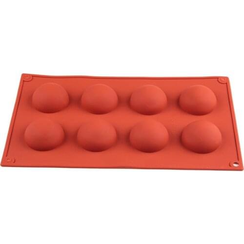 Kapmore 1pc Food Grade Silicone Round Pudding Mold 8-Cavity Non-Stick Chocolate Mold Silicone Cake Mold DIY Baking Tools