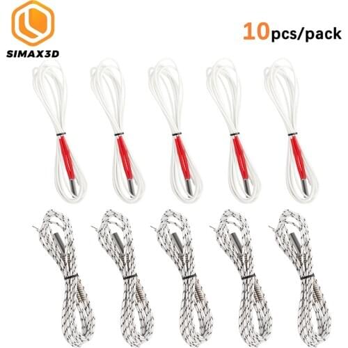 SIMAX3D 10pcs 3D Printer Heater Cartridge 6*20mm 24V 50W Ceramic Cartridge Heater with 100cm Cable for V6 J-head Extruder
