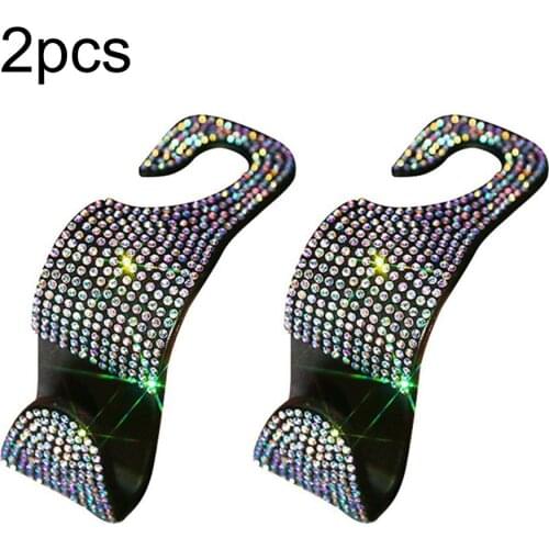 Multifunctional Car Seat Back Hook Colored Diamond Diamond-studded Creative Car Rear Seat Hook Car Accessory