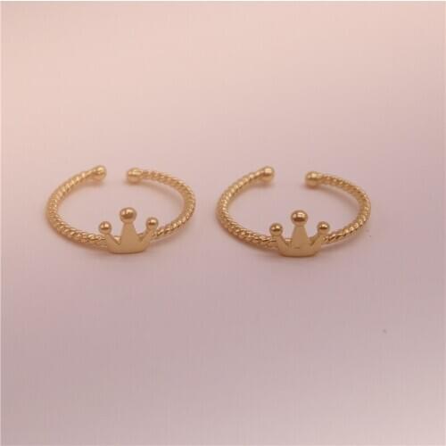Fashion Classic Crown Cute Romantic Open Ring Three Color Optional