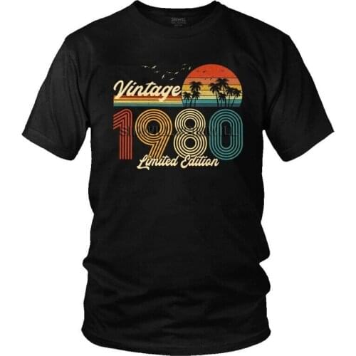 Vintage 1980 Limited Edition T-shirt Men Novelty T Shirt Short Sleeve Cotton 41 Year Old 41th Birthday Gift Tshirt Urban Tee Top