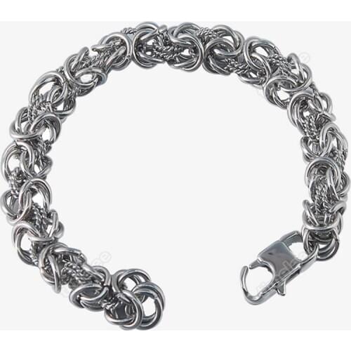 Silver Color Twisted Men Bracelets Bangles Stainless Steel Wrist Band Hand Chain Male Accessory Hip Hop Party Rock Jewelry