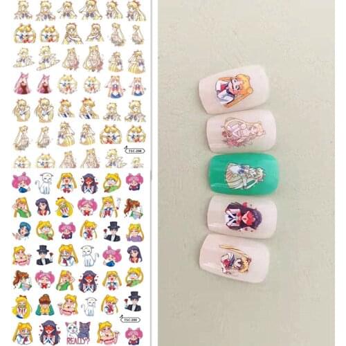 Newest TSC series 298 design 3d nail sticker decal export Japan rhinestiones DIY decorations for nail wraps