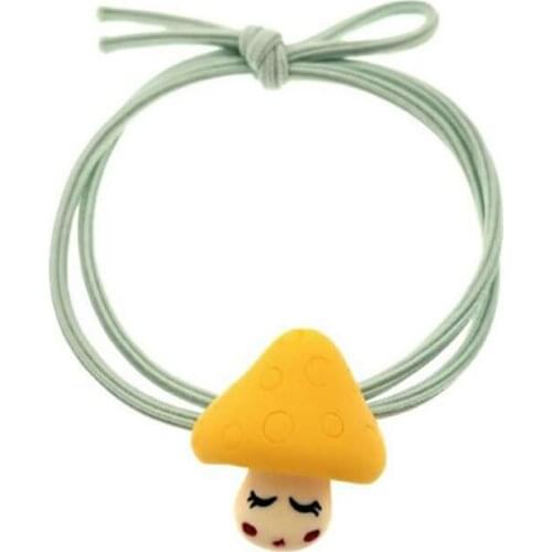 The New color resin frosted small mushroom hair ring girl head rope sprouting taro rope