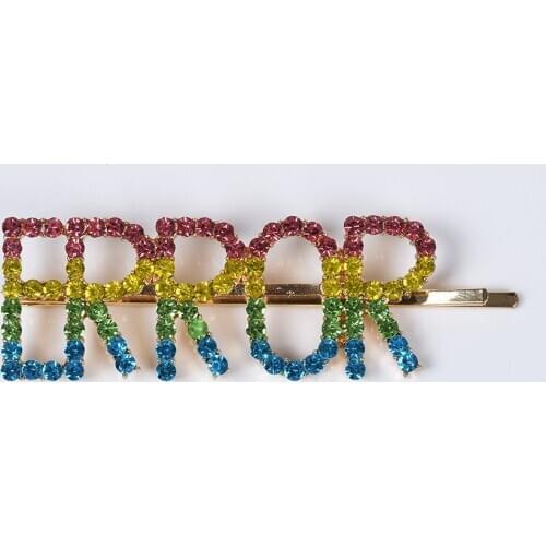 Luxury Crystal Rhinestone ERROR Letter Hairpins Women ZA Jewelry Alphabet Hair Clips Faux Pearl Bridal Barrettes Long Hairclips