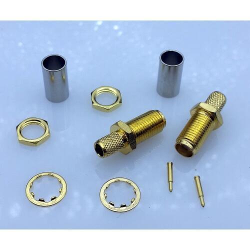 RP-SMA Male Connector with Nut and Gasket for 50-3 RG58 RG142 LMR195 RG400 coaxial cable 10pcs
