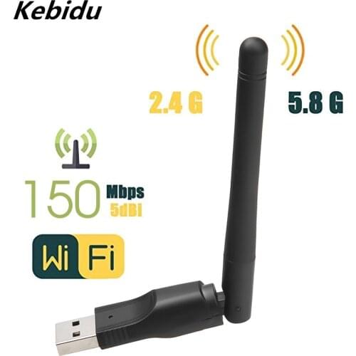 Kebidu Fast and smooth internet 150M USB 2.0 WiFi Wireless Network Card 802.11 b/g/n LAN Adapter with rotatable Antenna
