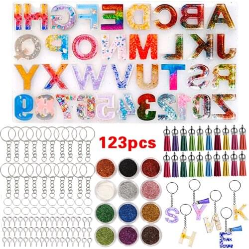 Diy Silicone Mold Alphanumeric Crystal Epoxy Set Pendant Mirror Silicone Mold Handicraft Making
