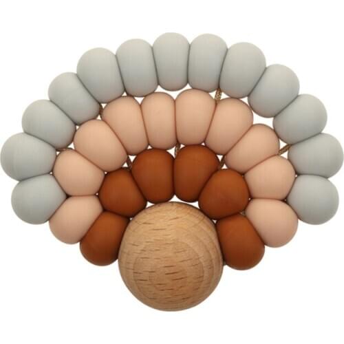 Baby Nursing Bracelets Silicone Teether Teething Rattles Toys Baby Teether Bracelets Nursing Toys Gift D0AF