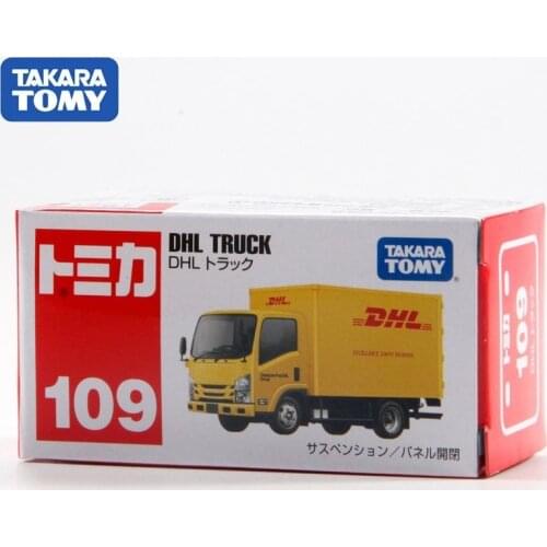 Takara Tomy Tomica DHL Express Truck Van Line Alloy Diorama Car Model Collection Miniature Carros NO109 Toys