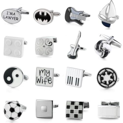 Summer new high quality brass White Enamel Cufflinks retro punk fashion mens French shirt Cufflinks exquisite jewelry gifts