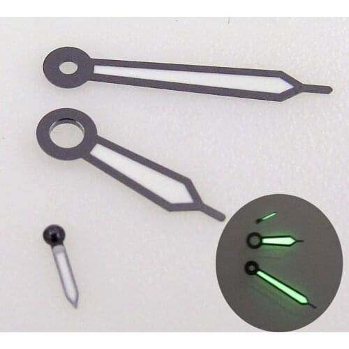 BLIGER Watch Parts fit ETA 6497 6498 Luminous Watch Hand Needles Set Black Edge Middle White