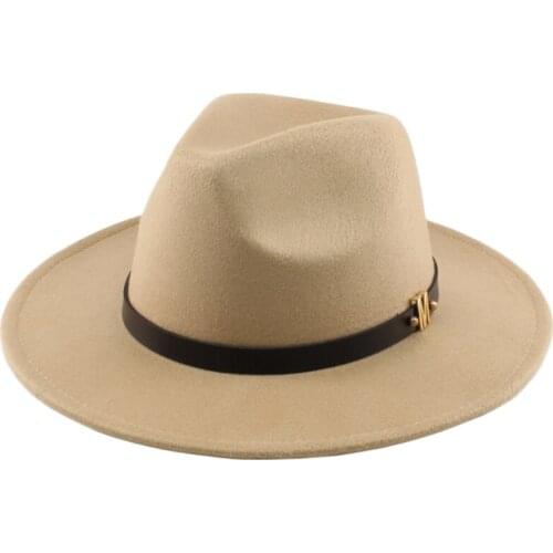 Black Fedora Ladies Vintage Felt Hat Women Casual Ethnic Style Large Brim Tweed Autumn Winter Jazz Cap Red Black 2022