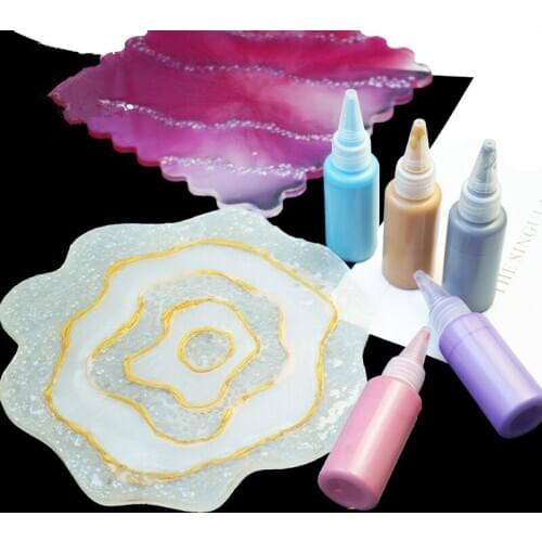 Gold Silver Color Metallic Pigment for Epoxy Resin Pearlescent Colorant Liquid Pigment Dye UV Resin Epoxy Colour Jewelry Making