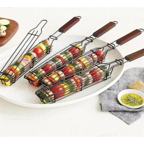 1/2PC BBQ Grill Mesh Stainless Steel Barbecue Meshes Portable Fish Grilling Mesh Barbecue Basket Tools Kitchen Accessories #Y5