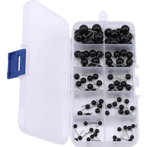100PCS/box Animal Black Eyes Felting DIY Dolls Sewing Accessories 4/5/6/8/10 MM For Needle Plastic + Steel With Box Hicello