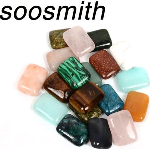 13x18mm Fashion Rectangle Colorful Mix Natural Stone Beads Bracelet Necklace Jewelry Making DIY Wholesale Loose Spacer Beads