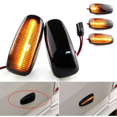 2pcs LED Side Marker Turn Signal Indicator Dynamic Lights Lamp for Mercedes Benz W124 A124 C124 W163 W210 W202 W140 W638 W208