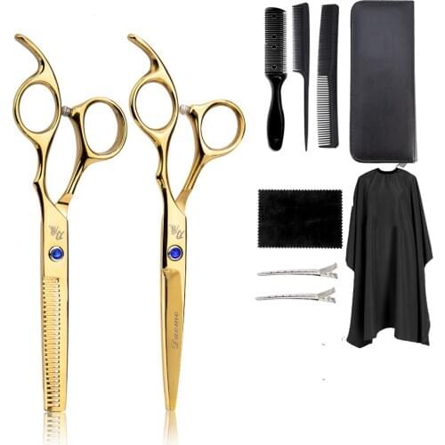 3/12pcs Hair Scissor 6 Inch Barber Hairdressing Cutting Professional Shear Stainless Steel Thinning Scissor Barbershop Salon Set
