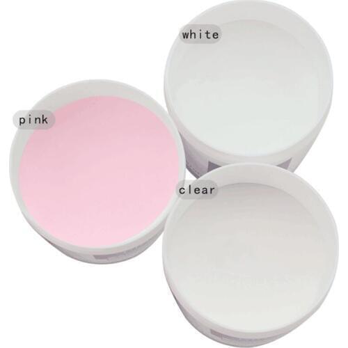 3pcs/set Nail Art Acrylic Powder Pigment White;Clear;Pink Powder Ultra-thin Dust Nail UV-Lamp Cure Carving Decor Crystals Powder