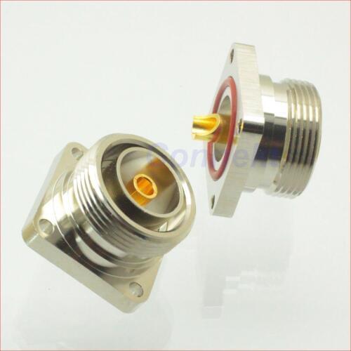 5pcs/lot 7/16 DIN female jack center 4 holes flange deck solder cup RF connector