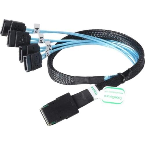 50cm SAS sata cable Mini-SAS SFF-8087 to 4 SATA Cable Mini SAS 4i SFF8087 36P to 4 SATA 7P Cable Hard Disk Data cord line