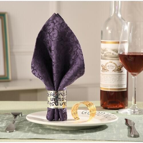 8PCS/metal hollow napkin ring, gold and silver napkin ring, table top decoration napkin holder for western wedding banquet parti