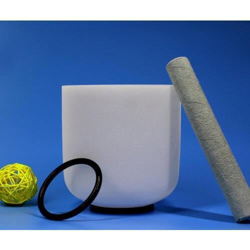 9" CDEFGAB white frosted quartz crystal singing bowls for healing