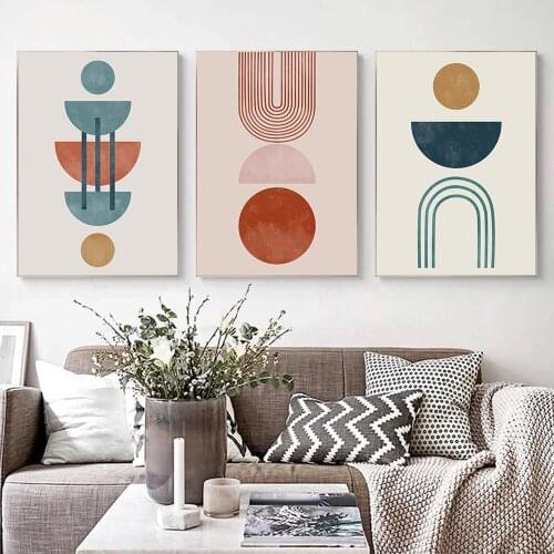 Abstract Lines Art Painting Geometry Boho Canvas Posters Neutral Color Wall Art Print Modern Poster Pictures Living Room Decor