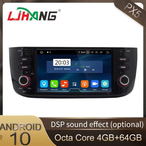 LJHANG 1 DIN Android 10 Car Multimedia Player For Fiat Abarth Punto EVO Linea 2012-2015 WIFI GPS Navi Car Radio Stereo Video RDS