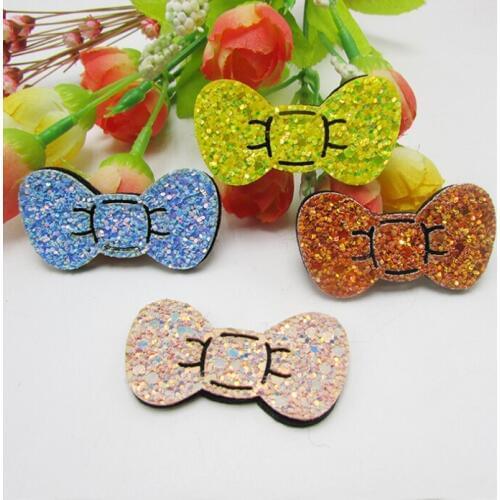 Bowknot shiny glitter multi color Appliques for clothes Sewing Supplies diy craft ornament scrapbook party hair accessories