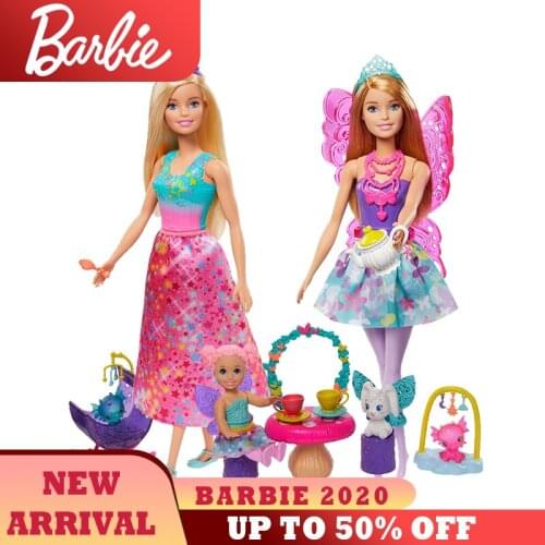 Barbie Brand GJK49 Dreamtopia Fantasy Story Set Accessories 2 Style Kid Toys 2020 Newest Kid Toy Doll Funny Pretend Girls Gift