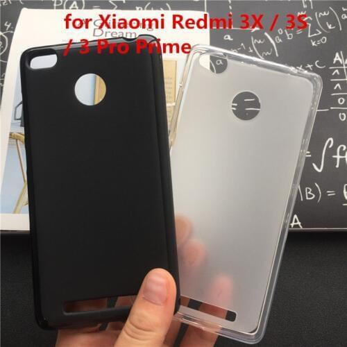 Soft Silicone Protective Back Cover Cases for Xiaomi Redmi 3X / 3S / 3 Pro Prime TPU Mobile Phone Case Black Para Original Coque