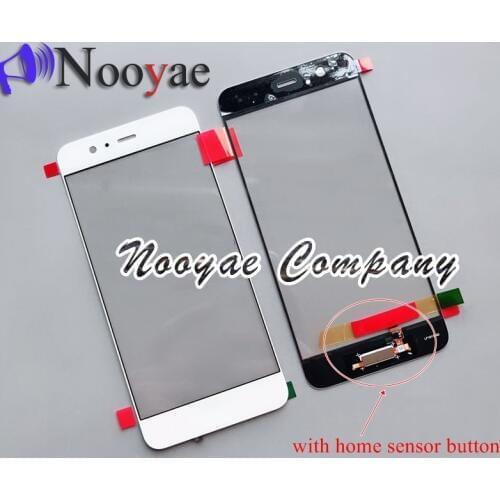 Black/white Digitizer Front Sensor Glass Panel For Huawei P10 Plus / P10 Touch Screen Glass lens with FingerPrint button flex