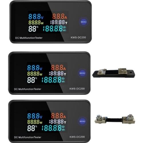 Digital LCD Voltmeter Ammeter 10/50/100A Current Power Energy Meter 0-200V 10/50/100A DC Multifuntional Tester