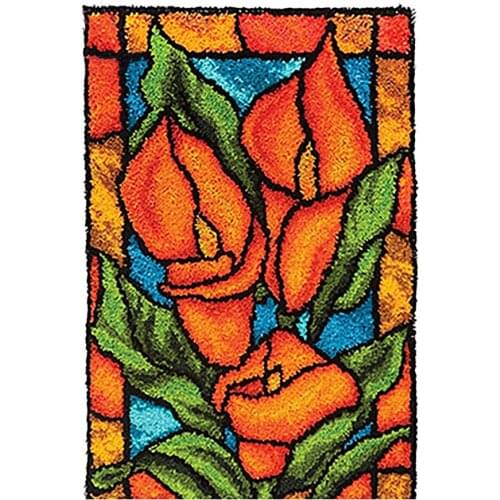 Flowers carpet embroidery latch hook rug kits carpet embroidery hook needlework button package crafts do it yourself home decor