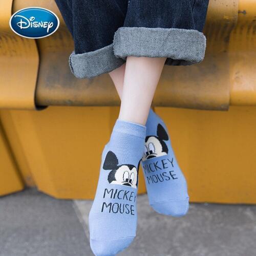 Disney 1 Pair Mickey Minnie Socks Girl Letter Novelty Warm Cartoon Mouse Sox Wild Comfortable Breathable Cotton Harajuku Socks