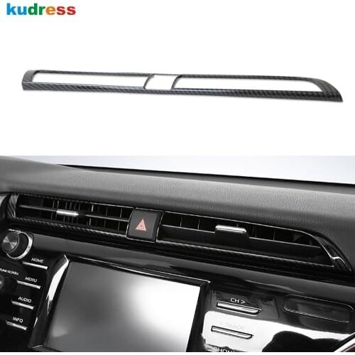 For Toyota Camry 70 2018 2019 2020 Carbon Fiber Center Air Vent Outlet Cover Trim AC Frame Trims Car Interior Accessories LHD
