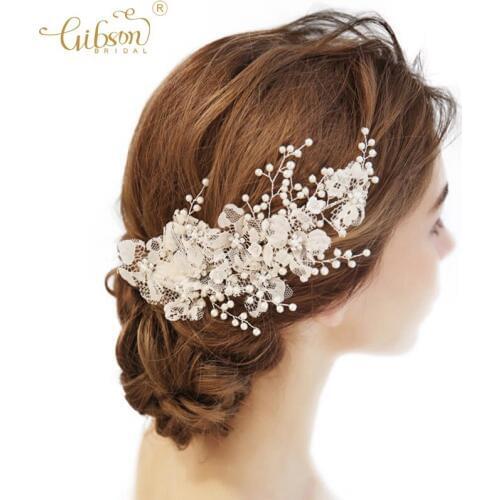 Elegant Wedding Lace Flower Barrettes Bridal Hair Clip Women Headpiece Prom Party Dress Prop Favors
