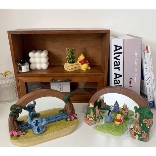 Disney Stitch Boojiboo Action Figure Decorative Mirror Display On Tabletop Stitch Action Figure Model Toys Collection Toys Gifts