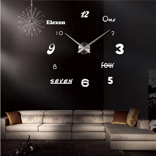 2020 hot wall clock quartz diy modern design Wall clock large stickers 3d big clocks living room Kitchen clock