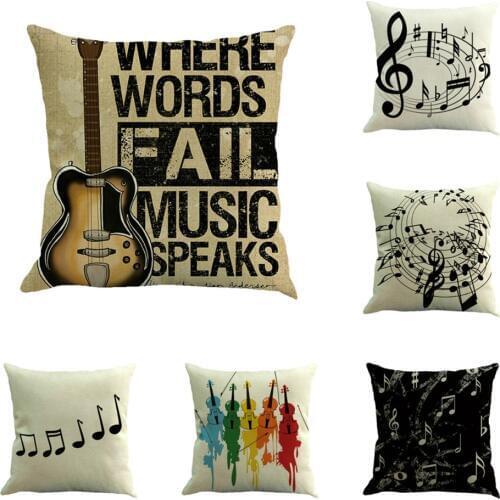 Classical Notes Cushion Covers 45x45 cm 1 Piece Pillow Case Decorative Polyester Square Pillowcase for Car Chair Party Hotel
