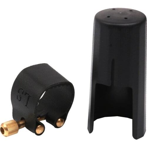 Leather Ligature Fastener With Plastic Cap For ALTO SAX Saxophone Mouthpiece