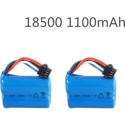 2pcs 7.4V 1100mAh 18500 Lipo battery For UDI 001 UDI001 Huanqi 960 RC Boat speedboat With SM-4P Plug