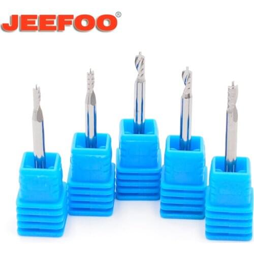 Mini letter cutter taper two flute spiral carbide cnc router bits LED diffuser A series