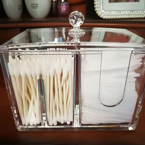 Multifunction Acrylic Makeup Cotton Pad Swab Storage Organizer Holder Container Makeup Jewelry Box Holder